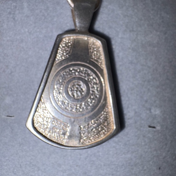 VTG RARE Sterling Silver 925 CCO Native American Turquoise Inlay Pendant 1.75 - Picture 8 of 13